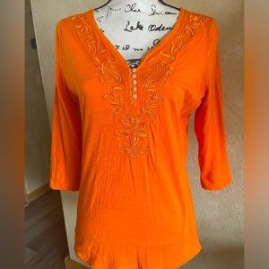 Ralph Lauren Embroidered Medium Colorful Fancy Cotton Shirt